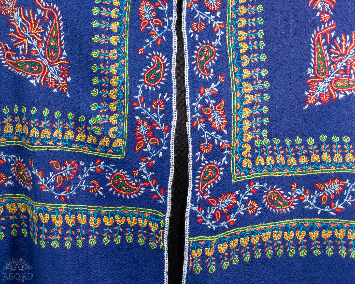 Midnight Blue Modern Design Pashmina Stole