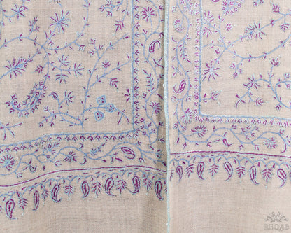 Bizarre White Jaaldar Pashmina Stole