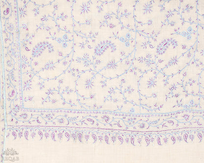 Bizarre White Jaaldar Pashmina Stole