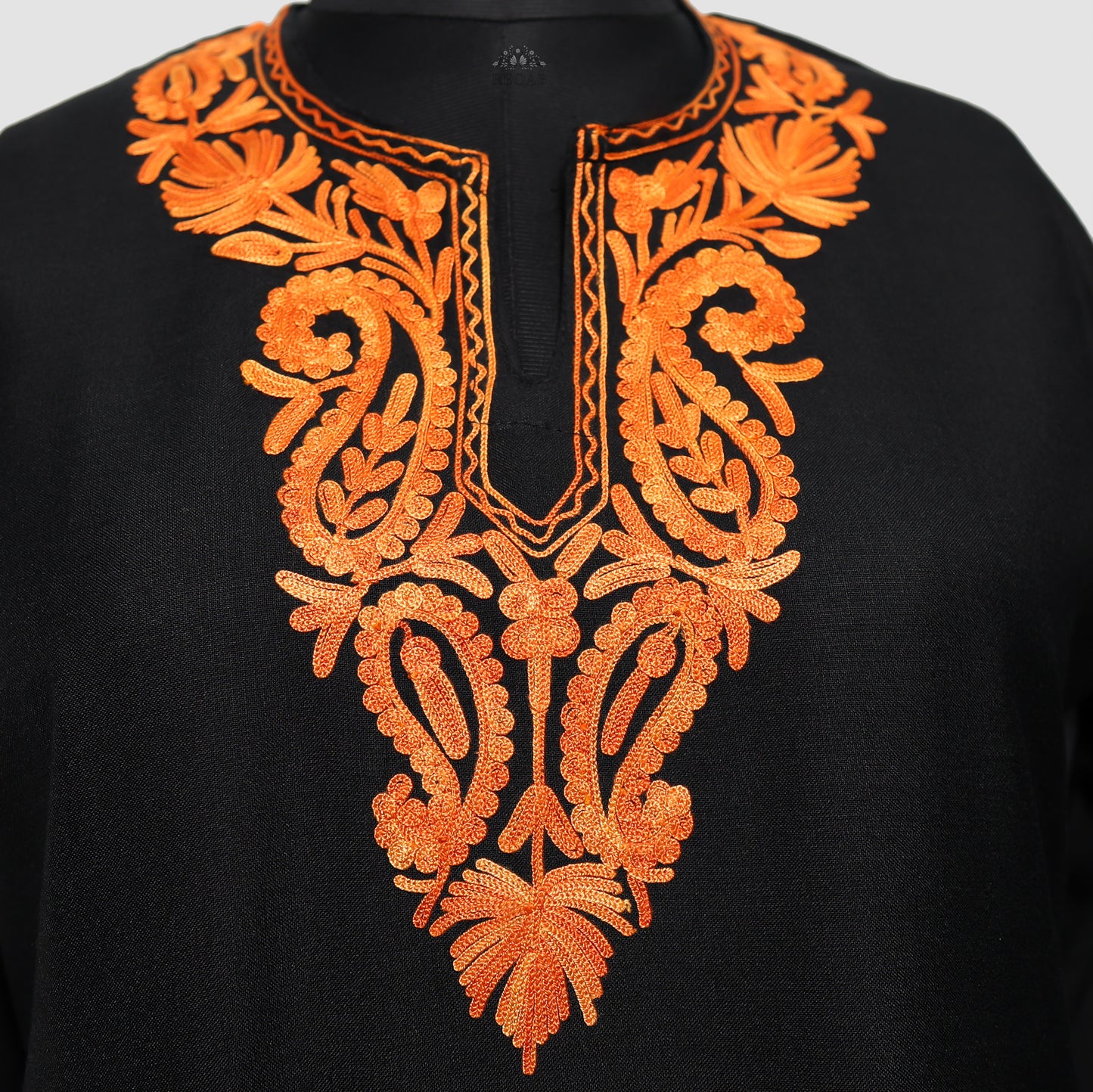 Jaguar Black Ruby Cotton Co-ord Set with Aari Embroidery