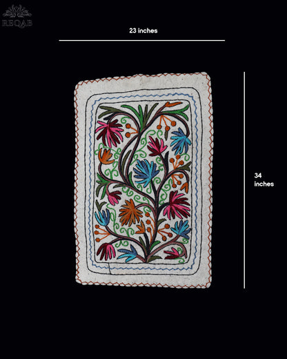 Tree Branch Design Small Rectangle Crewel Kashmiri Namda