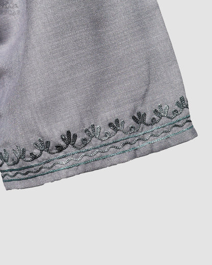 Chatelle Blue Ruby Cotton Top with Aari Embroidery