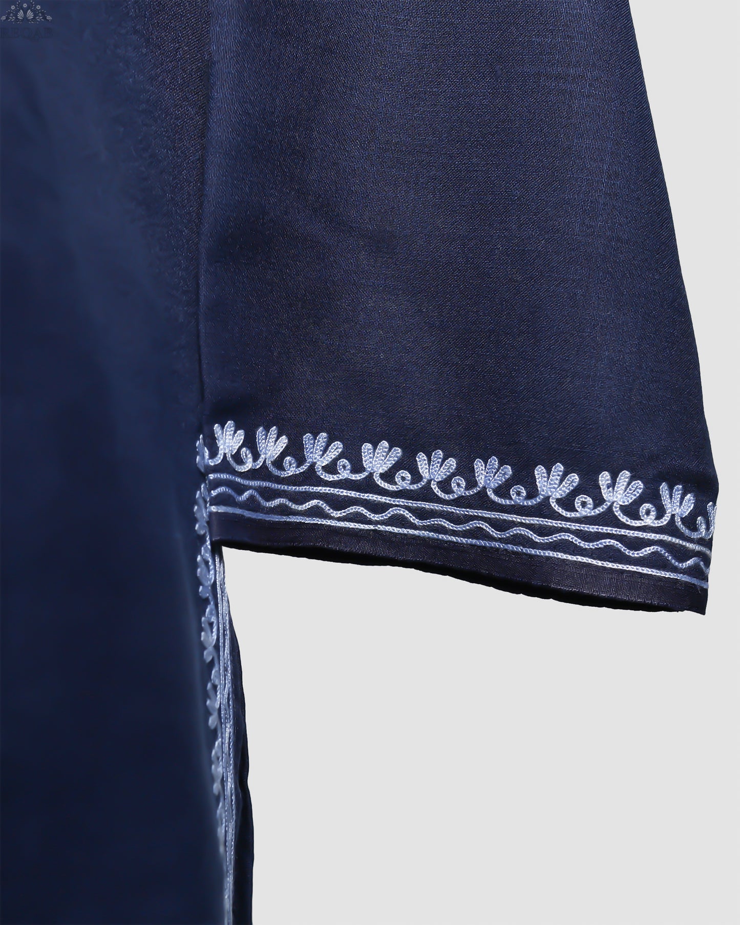 Madison Blue Ruby Cotton Kurti with Aari Embroidery
