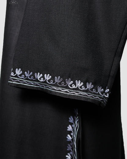 Eerie Black Ruby Cotton Co-ord Set with Aari Embroidery