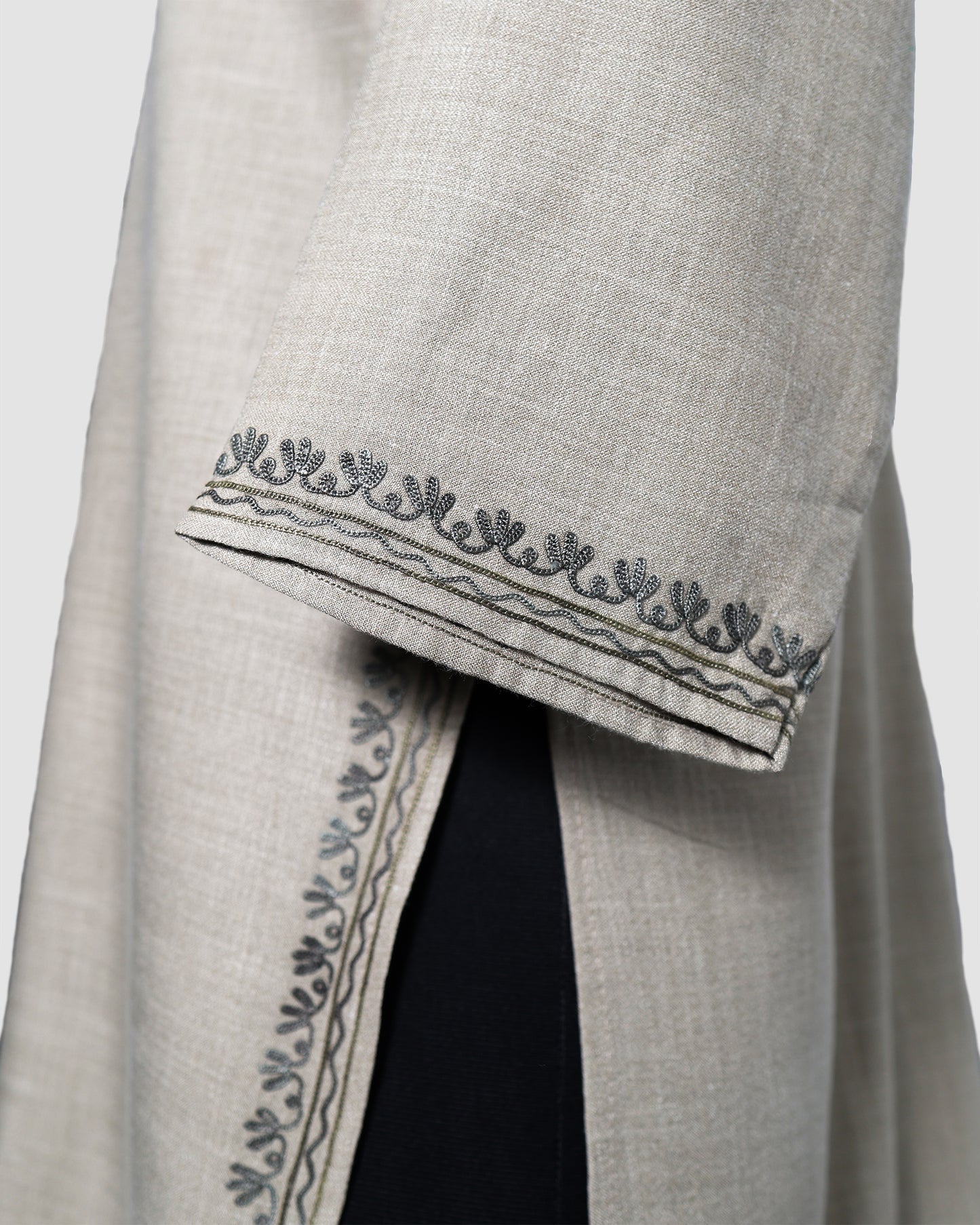 Half Spanish White Ruby Cotton Kurti with Aari Embroidery