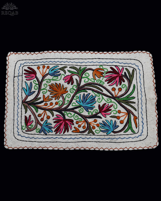 Tree Branch Design Small Rectangle Crewel Kashmiri Namda