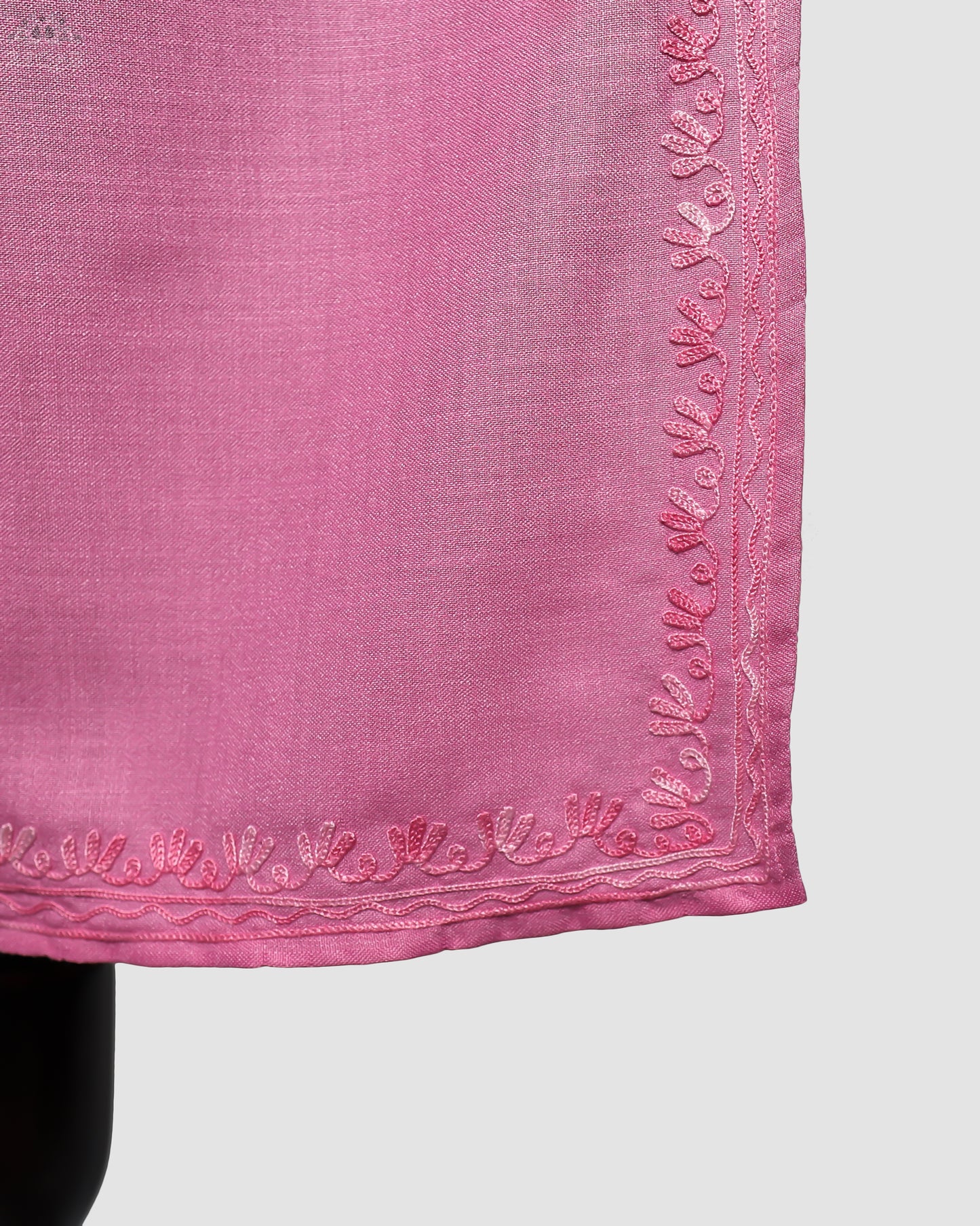 Shocking Pink Ruby Cotton Kurti with Aari Embroidery