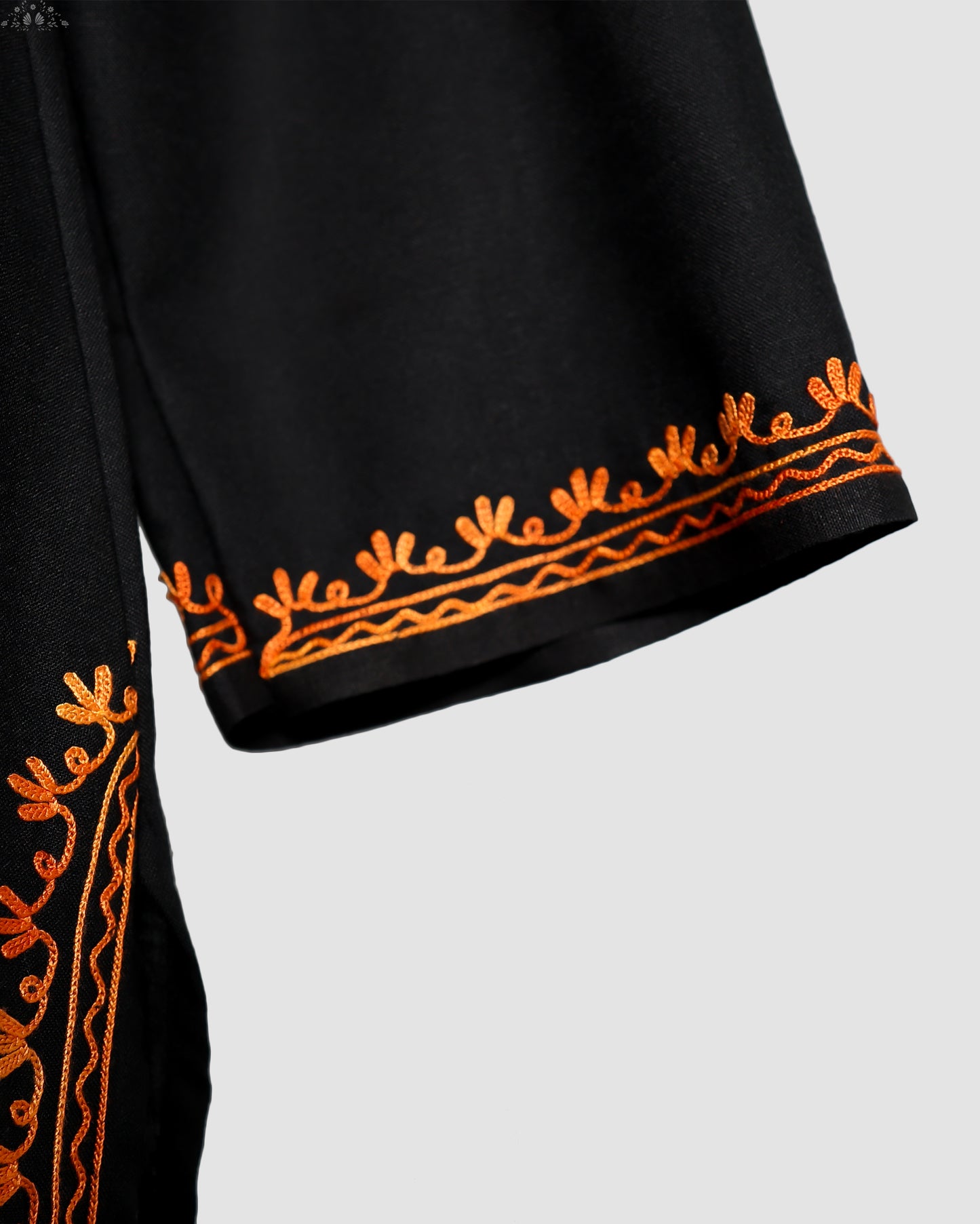 Jaguar Black Ruby Cotton Co-ord Set with Aari Embroidery
